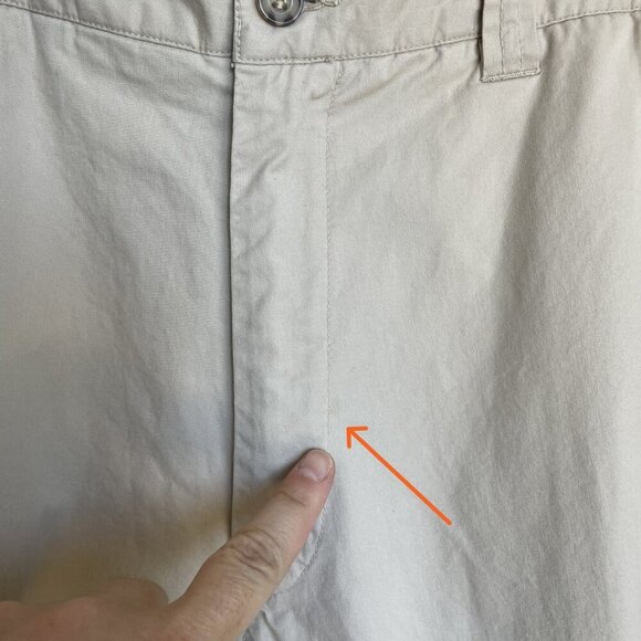 CACHAREL Beige Double Zip Off Trousers High Rise Cargo 100% Cotton Size 38 Flaws - Picture 12 of 16